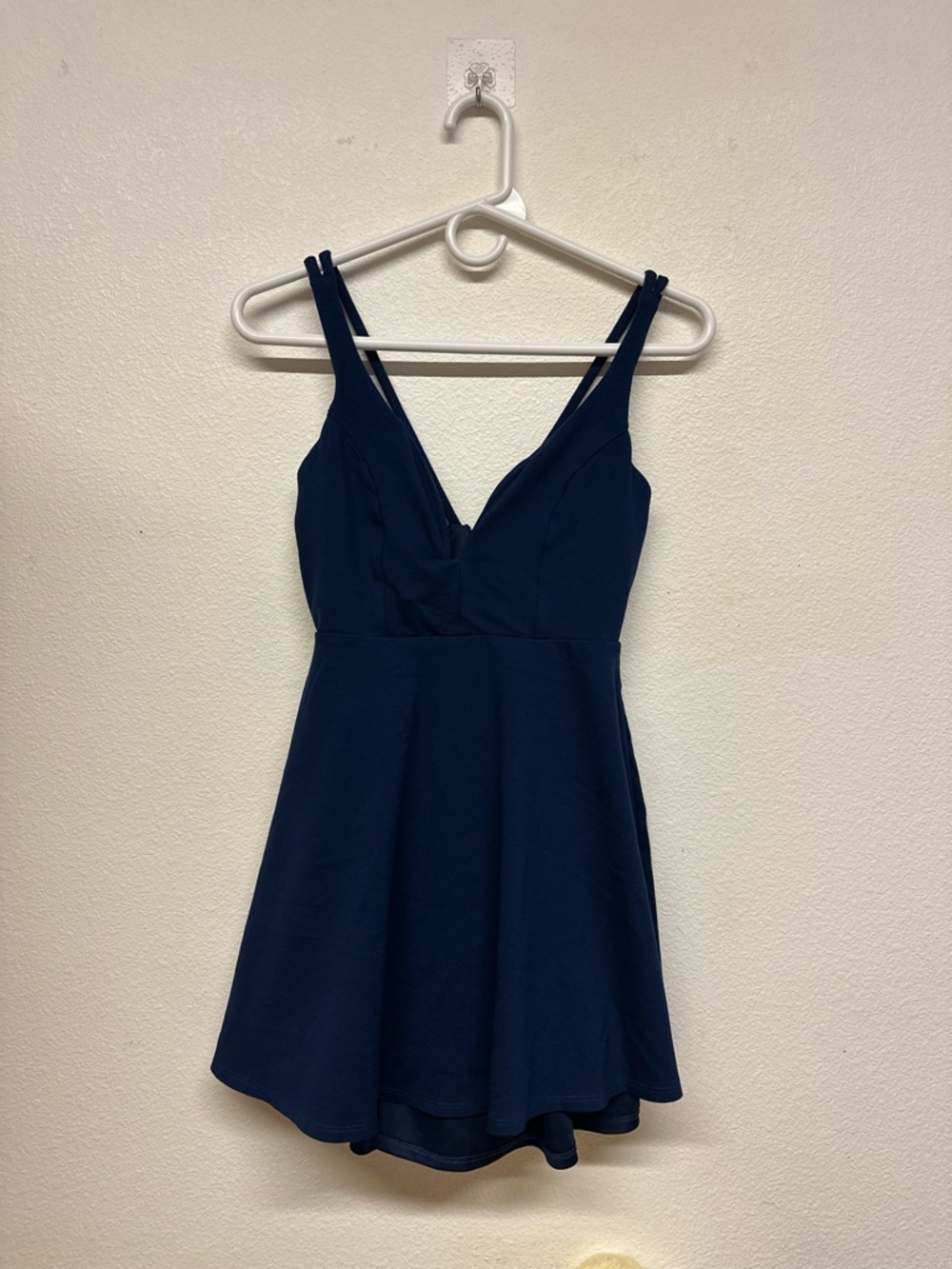 Lulu's Navy Sleeveless V-Neck Mini Dress